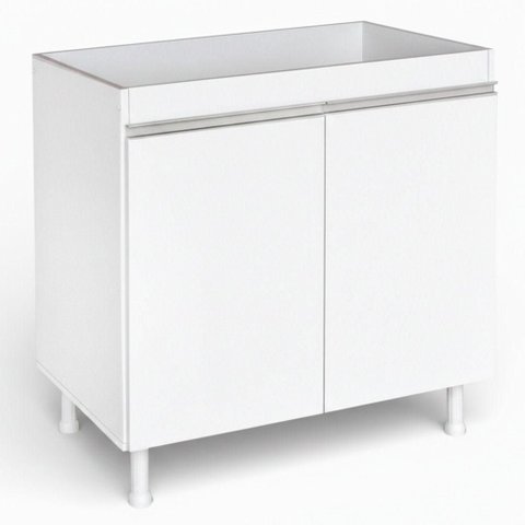 Balcão Gabinete Lux 2 Portas 1 Prateleira MDF 79cm Branco