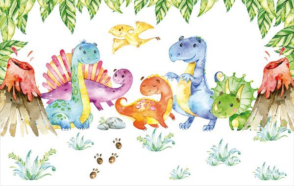 Painel Retangular Dinossauro Dino Baby Cute Sublimado 1,5m x 2,2m