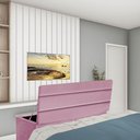 Ver imagem 1 de Calçadeira Baú Recamier Solteiro 100CM Argentina Suede Rosa - D A DECOR