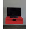 Rack para Tv Suspenso Bancada com Nicho e Gaveta Vermelho Laca - 5