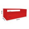 Rack para Tv Suspenso Bancada com Nicho e Gaveta Vermelho Laca - 2