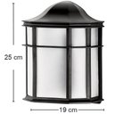 Ver imagem 2 de Arandela Externa Preta Lente Fosca Luminária de Parede Linha de Ville Dital Jardim Varanda