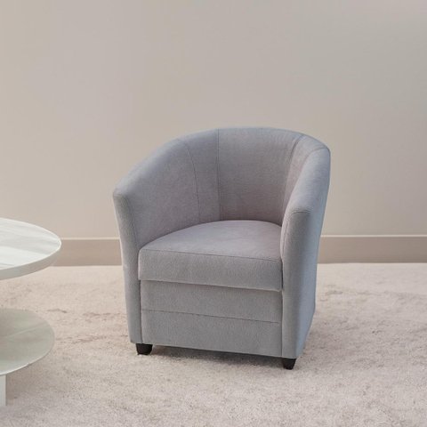 Poltrona Decorativa Mari Boucle Cinza Claro Estofama