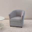 Ver imagem 1 de Poltrona Decorativa Mari Boucle Cinza Claro Estofama