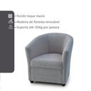Ver imagem 5 de Poltrona Decorativa Mari Boucle Cinza Claro Estofama