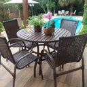 Ver imagem 3 de Mesa 90cm de Diâmetro Ripada de Alumínio Área Externa e Interna