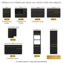 Ver imagem 5 de Kit 2 Puxadores 51,7cm para Armário Cozinha Aéreo 105cm Veneza Multimóveis Mp3090 Preto