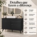 Ver imagem 3 de Gabinete Banheiro com 2 Portas e 1 Gaveta 120cm Retrô Multimóveis MP5539 Preto