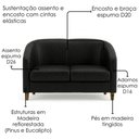 Ver imagem 5 de Poltrona Namoradeira 2 Lugares Aura 120 cm Pes Madeira Courino Tcs 724 Moll