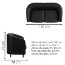 Ver imagem 3 de Poltrona Namoradeira 2 Lugares Aura 120 cm Pes Madeira Courino Tcs 724 Moll