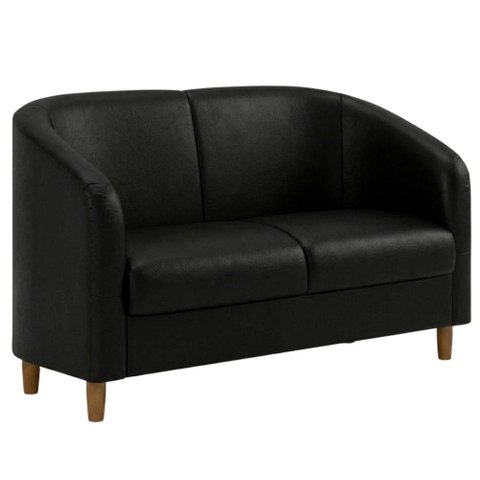 Poltrona Namoradeira 2 Lugares Aura 120 cm Pes Madeira Courino Tcs 724 Moll