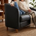 Ver mais imagens de Poltrona Namoradeira 2 Lugares Aura 120 cm Pes Madeira Courino Tcs 724 Moll
