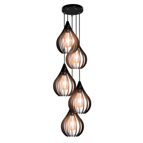 Luminária Teto Lustre pendente balcão cozinha sala 5 chile:Preto