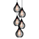 Ver imagem 2 de Luminária Teto Lustre pendente balcão cozinha sala 5 chile:Preto