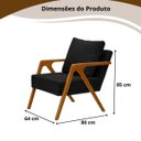 Ver imagem 4 de Mona Kit 2 Unidades Sala Escritório Design Moderno Linho:preto
