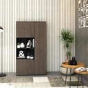 Ver imagem 4 de Armário Alto com Nicho e 03 Portas 161,5x90x42cm Wlan90 Preto Tx com Terracota