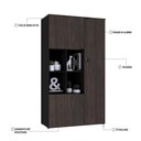 Ver imagem 3 de Armário Alto com Nicho e 03 Portas 161,5x90x42cm Wlan90 Preto Tx com Terracota