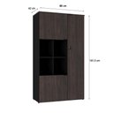 Ver imagem 6 de Armário Alto com Nicho e 03 Portas 161,5x90x42cm Wlan90 Preto Tx com Terracota