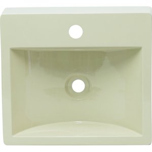 Pia Cuba Sobrepor para Banheiro de Mármore Sintético Bege Roma 41 X 36,5 Quanta Compositos Cuba Sobr