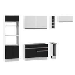 Cozinha Completa Safira com Armário e Balcão Preto Madesa - 2