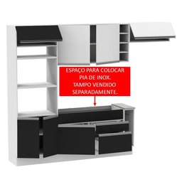 Cozinha Completa Safira com Armário e Balcão Preto Madesa - 3