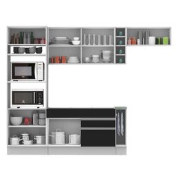 Cozinha Completa Safira com Armário e Balcão Preto Madesa - 9