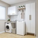 Ver imagem 7 de Lavanderia Modulada São Gonçalo 4 Portas 6 Prateleiras MDF-MDP 140cm Branco Kaiki