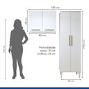 Ver imagem 2 de Lavanderia Modulada São Gonçalo 4 Portas 6 Prateleiras MDF-MDP 140cm Branco Kaiki