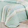 Kit Edredom Clara King Bordado 4Pçs 200 Fios 100% Algodão Verde - 4