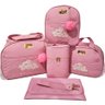 Bolsa maternidade bebê kit 5 peças nuvem Rosa impermeável - 1