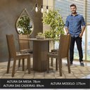 Ver imagem 4 de Conjunto Sala de Jantar Mesa Tampo de Vidro 4 Cadeiras Rustic/crema/bege Marrom Perla Madesa
