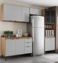 Ver imagem 1 de Cozinha Firenze 5 Peças C/ Paneleira 2 Pts de Vidro Fumê - Amêndola Touch/ Nude Prime Demóbile