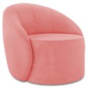 Ver imagem 2 de Poltrona Sala Decorativa Redonda 91cm Steve Suede Rosê I01 - Mpozenato