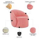 Ver imagem 3 de Poltrona Sala Decorativa Redonda 91cm Steve Suede Rosê I01 - Mpozenato