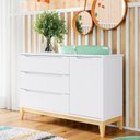 Ver imagem 3 de Quarto De Bebê Retrô Berço Médio E Cômoda Amor Perfeito