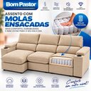 Ver imagem 3 de Sofá 3 Lugares 2,30m Retrátil e Reclinável Malibu Bom Pastor Linho Bege