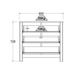 Cômoda 3 Gavetas DM-219 - 10 Cômoda 3 Gavetas DM-219 - 10