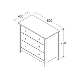 Cômoda 3 Gavetas DM-219 - 3 Cômoda 3 Gavetas DM-219 - 3