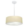 Lustre Pendente Cilíndrico Vivare Md-4132 Cúpula em Tecido 40x15cm - Bivolt - Algodão Crú - Bivolt - 1