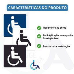 Placa Sia Cadeirante Pne 15x15 Acrílico - 3