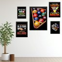 Ver imagem 1 de Kit 5 Quadros Decorativos Sinuca - Bilhar:madeira Preta