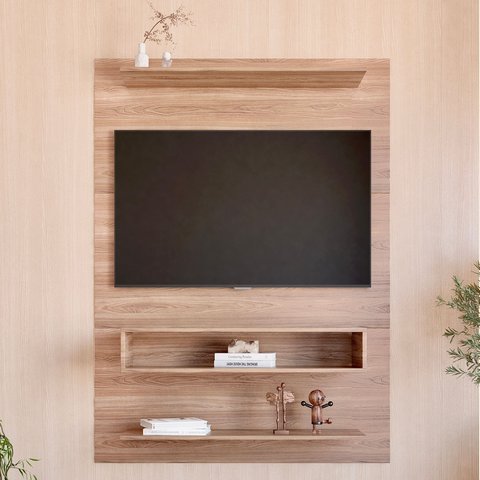 Painel para TV até 50 Polegadas 115CMX157,5cm 1 Nicho Boulevard Yescasa Marrom