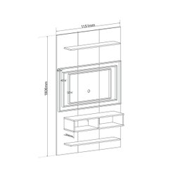 Painel para TV até 50 Polegadas com 2 Nichos Mister - 3