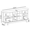 Ver imagem 5 de Balcão Buffet para Sala de Jantar 183cm Mônica M01 Calacata/Off White - Mpozenato