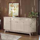 Ver imagem 3 de Balcão Buffet para Sala de Jantar 183cm Mônica M01 Calacata/Off White - Mpozenato