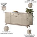 Ver imagem 4 de Balcão Buffet para Sala de Jantar 183cm Mônica M01 Calacata/Off White - Mpozenato
