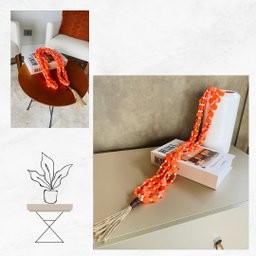 Colar Decorativo para Mesa Cordas Laranja - 5