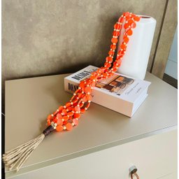 Colar Decorativo para Mesa Cordas Laranja - 7