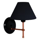 Ver imagem 1 de Arandela De Parede em Alumínio e Cúpula de Algodão Para Sala, Quarto Cabeceira De Cama - Preto com C