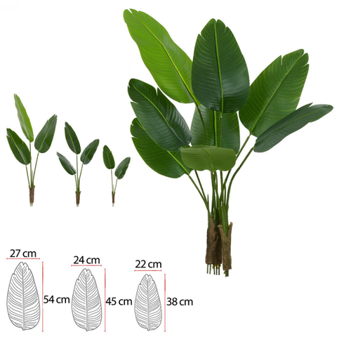 Planta Árvore Artificial Bananeira de Jardim Real Toque X8 Verde 1,20m